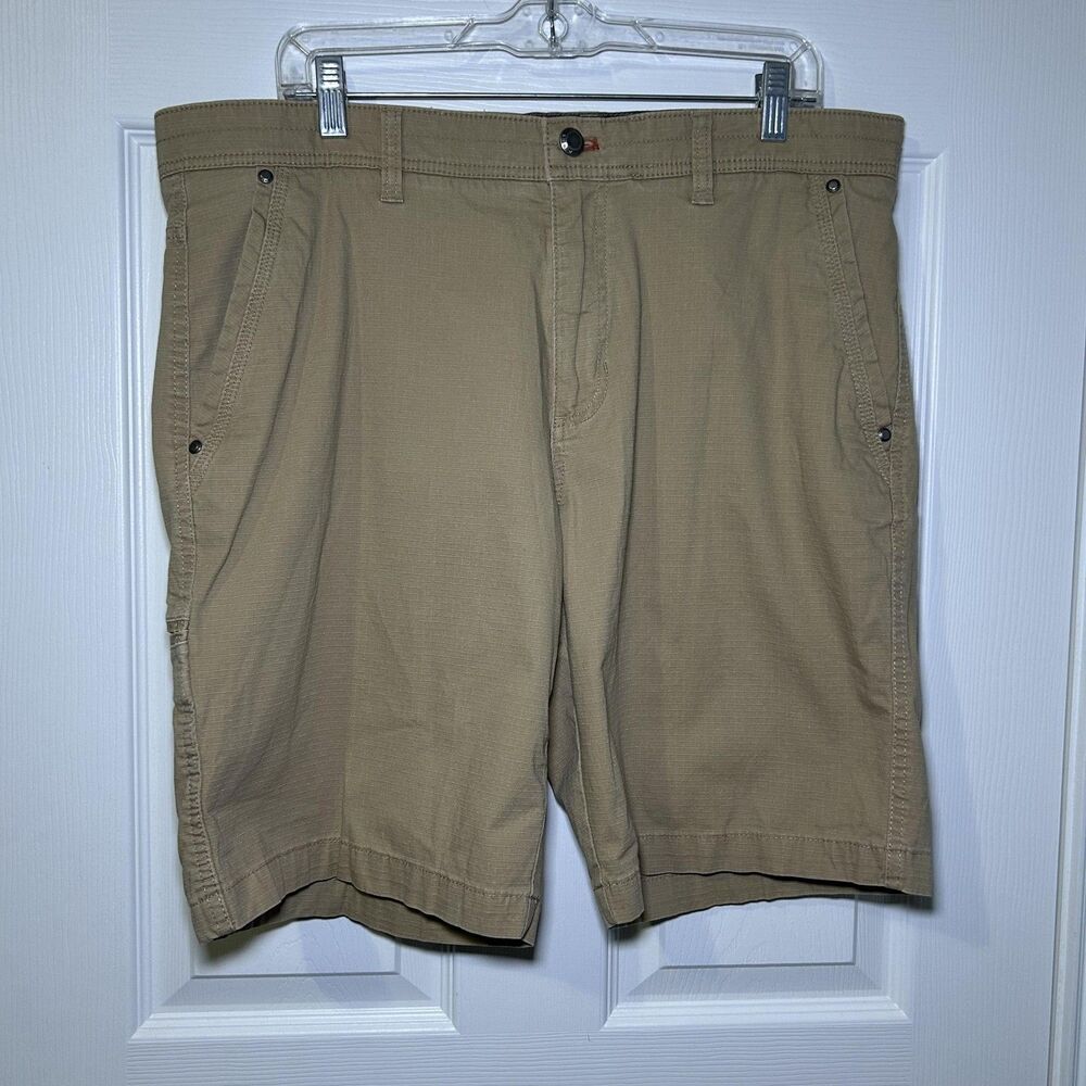 Weatherproof Shorts Men's 36 Beige Khaki Stretch Cargo Flat Front Adventure NWOT